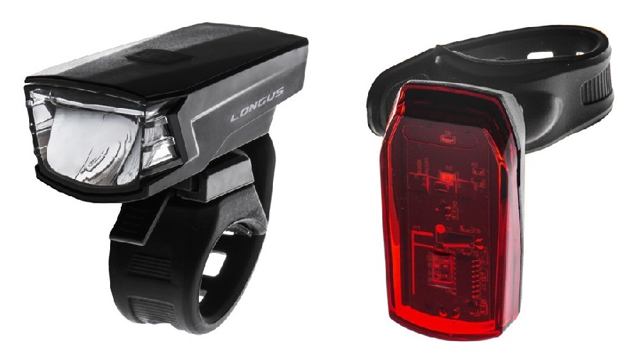 sada světlo LONGUS Single 1+1LED 2f/2f USB/baterie